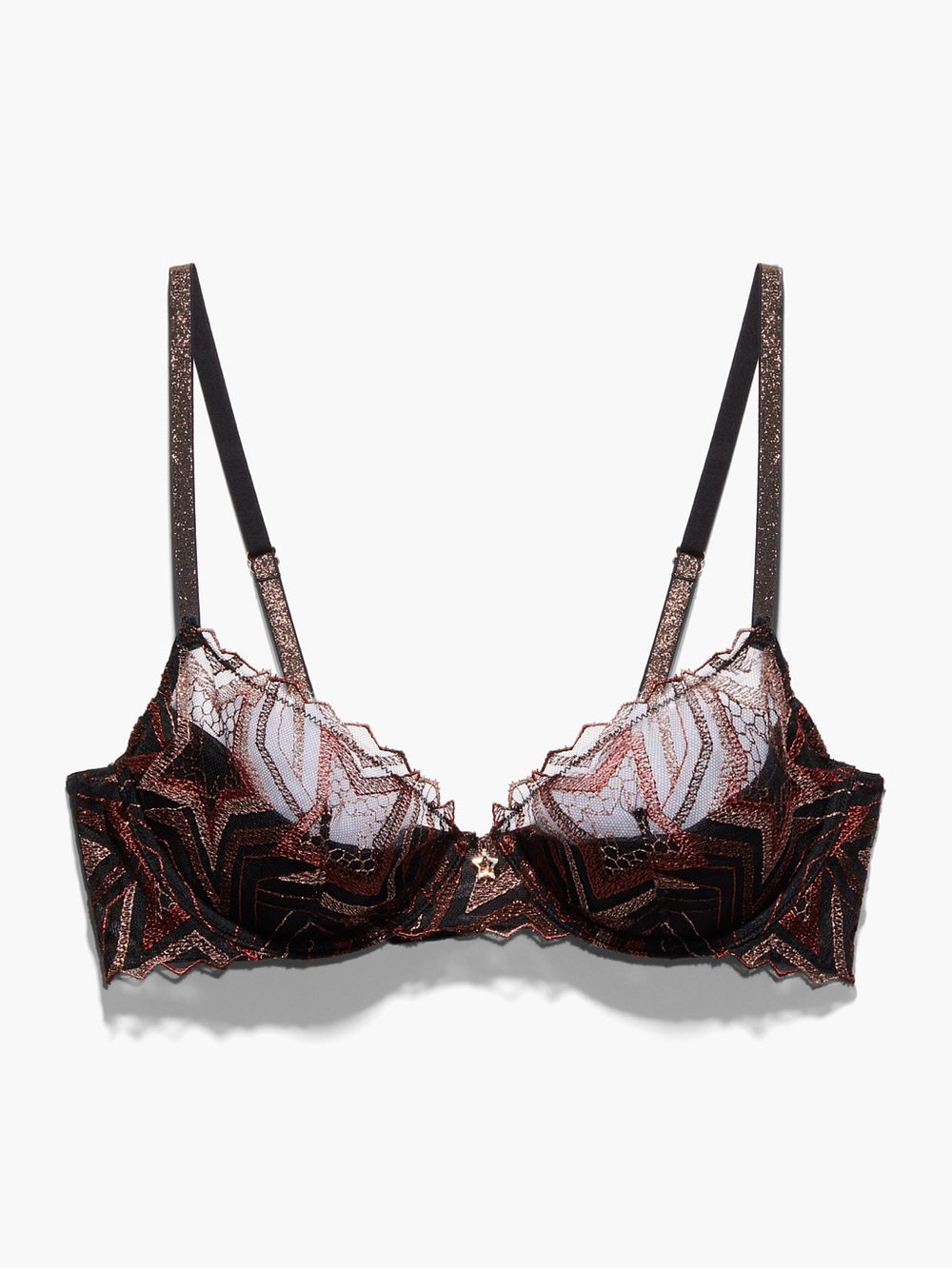 Savage Fenty Bra Shining Star Embroidered Half Cup Plunge Bra